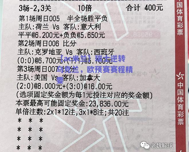 【ac米兰】瑞士逆转乌克兰，欧预赛赛程精要  第2张